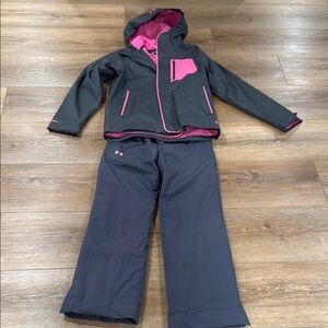 Under Armour Kids' Grey and Pink Ski Suit